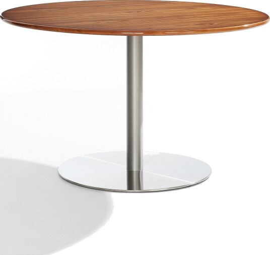 Jotex Spisebord Ø120 Rustfritt stål/MDF Høyglans teakfiner Mack 2269061010
