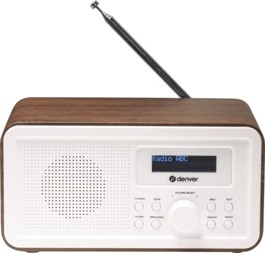 Denver DAB-30 Bordradio med DAB+/FM i Mørkt Tre