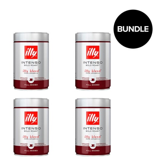 illy INTENSO Espresso Ground Coffee 250g BUNDLE