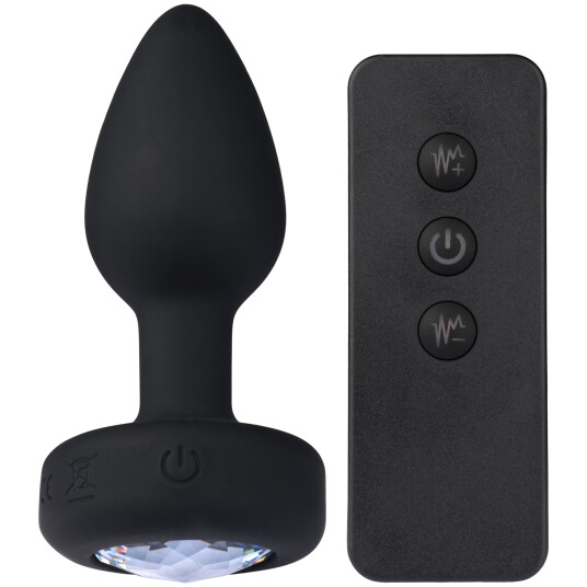 Sinful Small Vibrating Jewel Butt Plug - Svart - Svart
