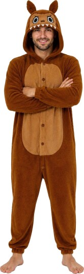 Lulu Monster - Brunt Labubu Inspirert Kostyme til Herre - Onesize Large