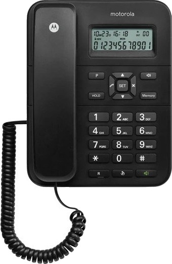 Motorola CT202 Bordtelefon med nummervisning Svart Motorola CT202 Bordtelefon med nummervisning Svart