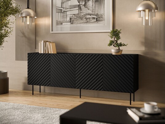 Kommode Munkedal 200 cm   Svart