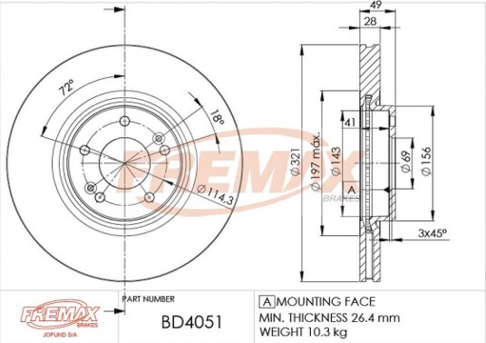 Bremseskive FREMAX BD-4051