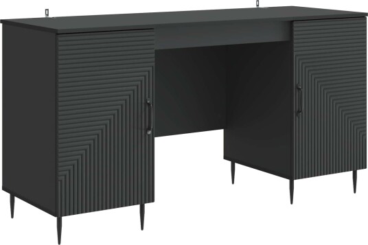 vidaXL Skrivebord med hylle Svart 142,5 x 50 x 75 cm Konstruert tre