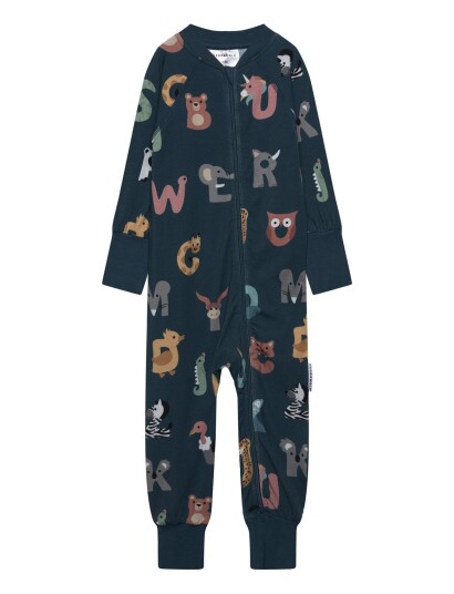 Geggamoja Bamboo Two Way Zip Pyjamas   Navy   62/68
