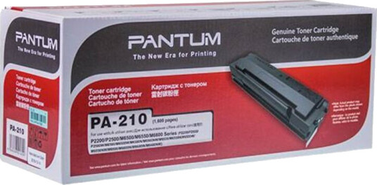 Pantum PA-210 BK Toner - PA210 Original - Svart 1600 sider Pantum PA-210 BK Toner - PA210 Original - Svart 1600 sider