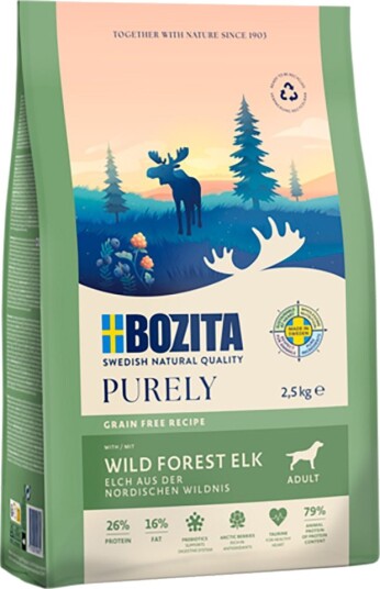 Purely Tørrfôr Adult Bozita Dog Grain Free Elg 2 X 2.5 kg Purely Tørrfôr Adult Bozita Dog Grain Free Elg 2 X 2.5 kg