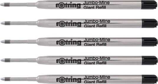 Rotring rOtring Jumbo Ballpoint Pen Refills Svart Ink Medium Point 1.mm 5 Count