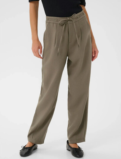 Kaffe Kamerle Belt Pants - Khaki green - 46 Kaffe Kamerle Belt Pants - Khaki green - 46