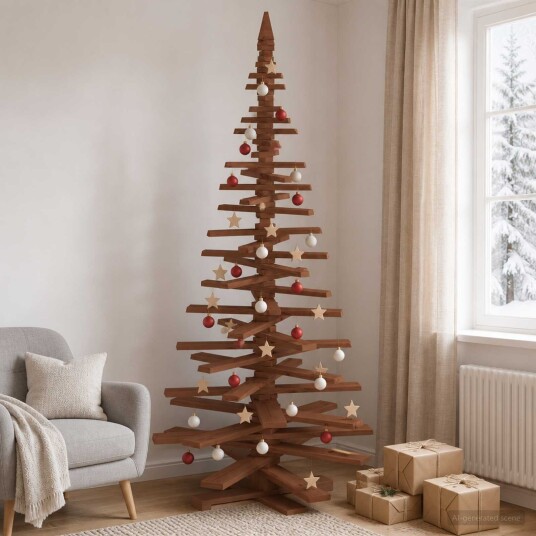 vidaXL Trekjuletrær KOTKA 210 cm Heltre furu Mørkebrun finish