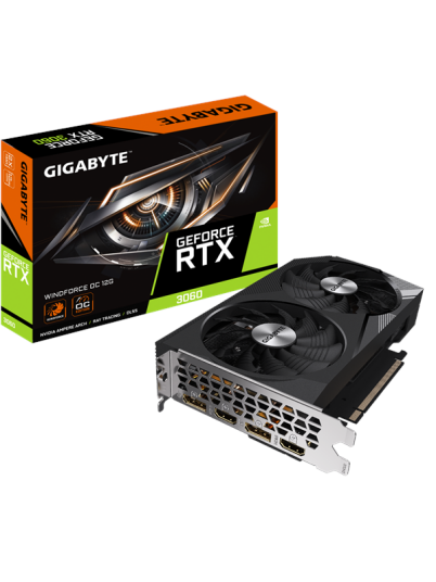 GIGABYTE GeForce RTX 3060 WindForce OC 12GB GDDR6 - 12GB GDDR6 RAM - Grafikkort