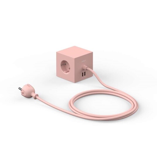 Avolt - Square 1 USB A & Magnet 1,8m Old Pink Avolt