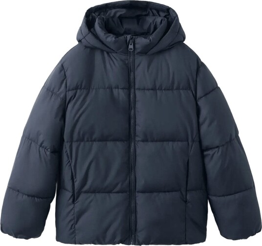 Mango Hood Puffer Coat NAVY 164