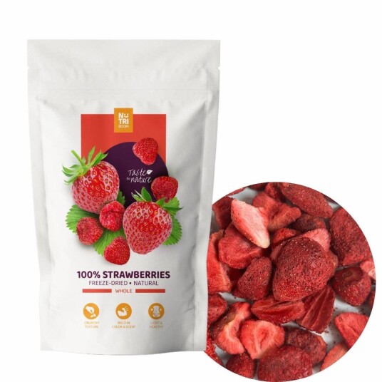 Frysetørkede jordbær | 100 % naturlige og veganske   500 ml/35 g