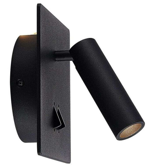 Lucande Magya LED-vegglampe svart 2 lysk. kvadrat.