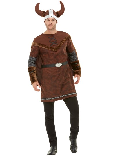 Viking Barbaren Kostyme til Mann med Hjelm Strl XL
