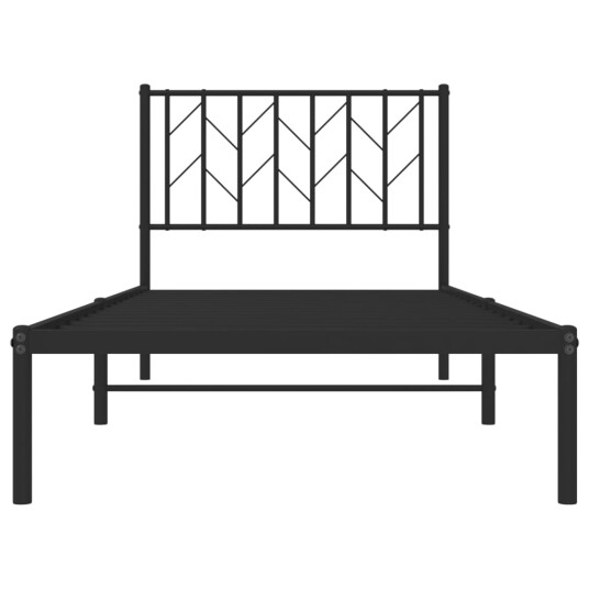 vidaXL Sengeramme i metall med hodegavl svart 90x190 cm 8721012249622