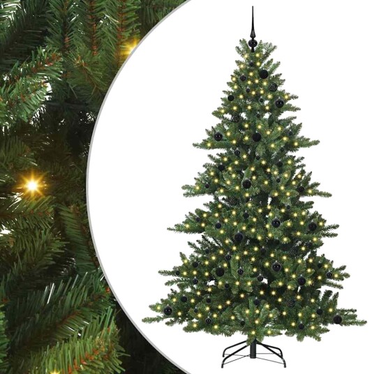  Kunstig sammensatt juletre med 300 LED med stativ 210 cm PVC