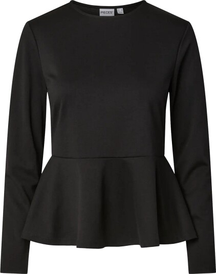 Pieces Pcalisa Ls Peplum Top Jrs Noos Bc Black XL