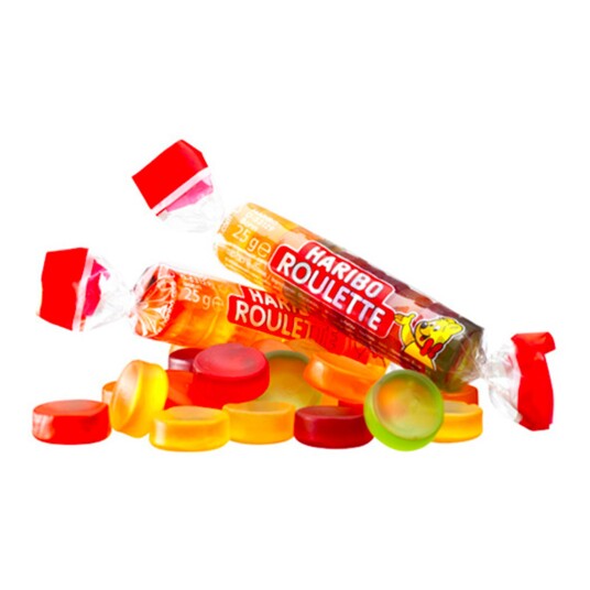 ERT Godis Singel Haribo Roulette Fruit Storpakning - 1,25 kg ERT Godis Singel Haribo Roulette Fruit Storpakning - 1,25 kg