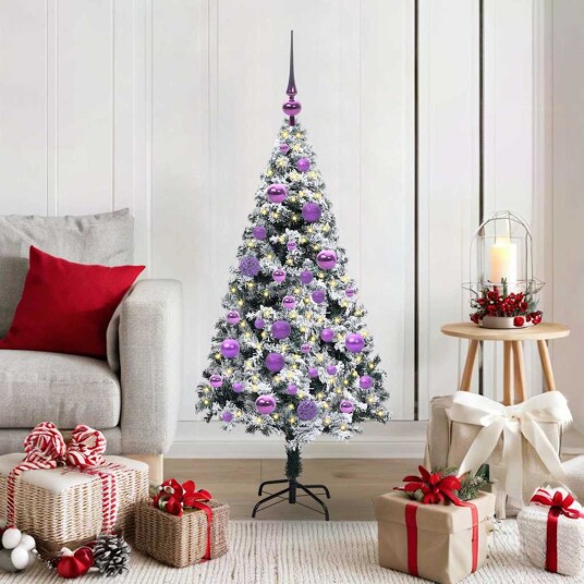 Kunstig juletre med 150 LED grønn 120 cm PVC og Stål og Plast