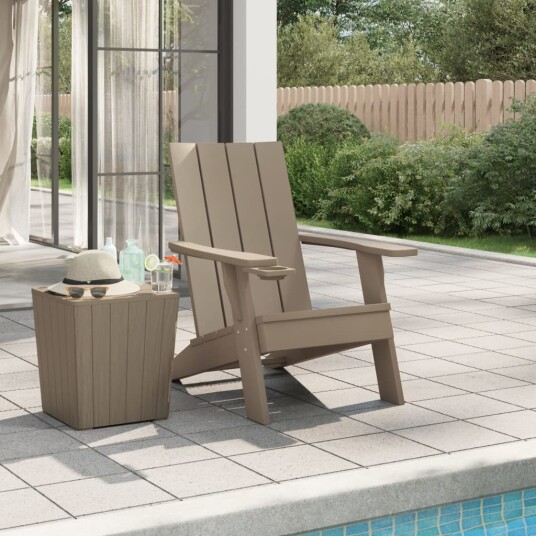 vidaXL Adirondack hagestol lysebrun 75x88,5x89,5 cm polypropylen vidaXL Adirondack hagestol lysebrun 75x88,5x89,5 cm polypropylen