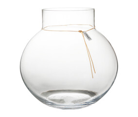 Rund glassvase med lærbånd – 37 cm Rund glassvase med lærbånd – 37 cm