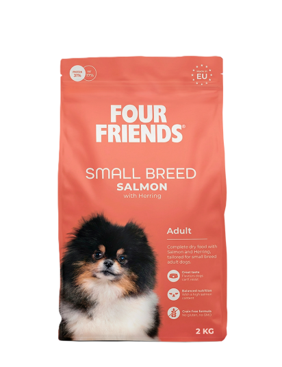 Fourfriends Hundefôr for Små Hunder med Laks 2 kg Fourfriends Hundefôr for Små Hunder med Laks 2 kg