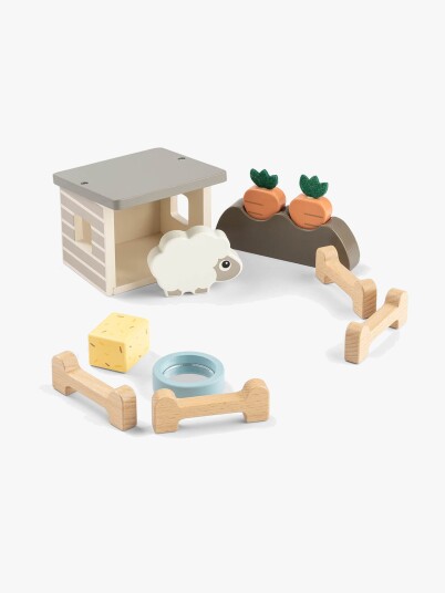 Done By Deer Tiny Farm Lekesett med Fargemiks - Sau Figurer - Tre Done By Deer Tiny Farm Lekesett med Fargemiks - Sau Figurer - Tre