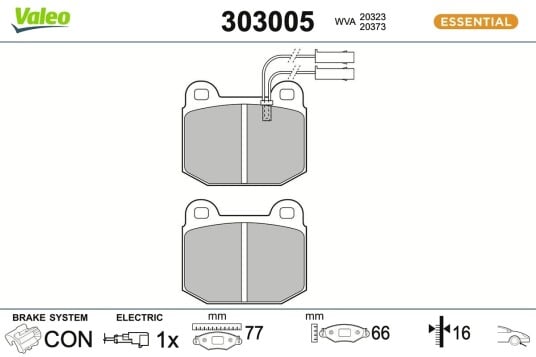 VALEO 303005 Bremseklosser