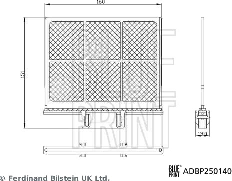 BLUE PRINT ADBP250140 Kupefilter BLUE PRINT ADBP250140 Kupefilter