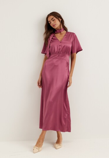 Bubbleroom Satin Scarf Maxi Dress Bubbleroom Satin Scarf Maxi Dress