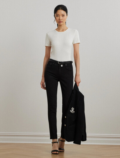 Lauren Ralph Lauren Stretch Cotton Tee - White - L
