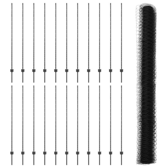  Gjerde med innlegg. Grå 1.6 x 50 m Stål