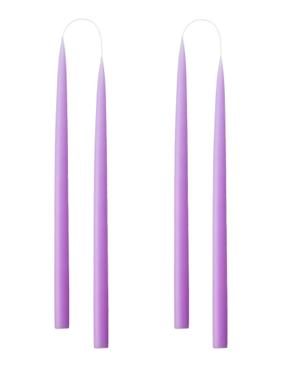 Kunstindustrien Hand Dipped Candles, 4 Pack - Purple - ONE SIZE
