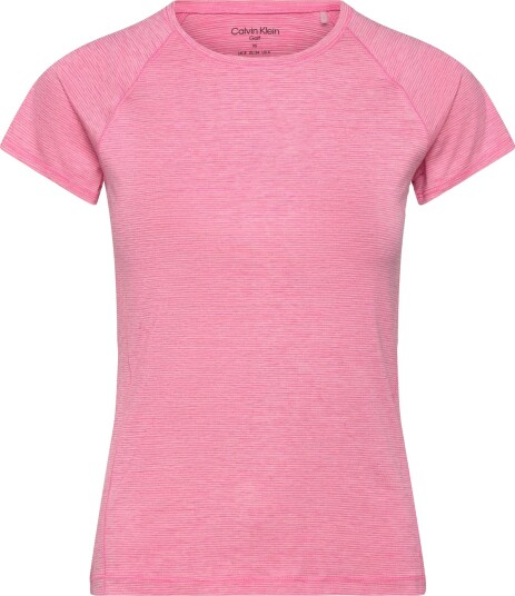 Calvin Klein Golf Mila Mini Stripe Short Sleeve Tee   Pink   M