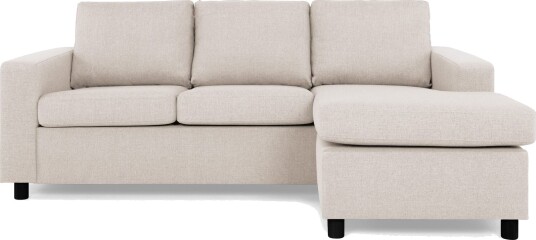 Crazy 3 seters Vendbar L formet Sjeselongsofa i Stoff Beige
