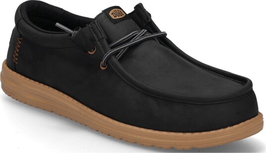 Hey Dude Wally Full Grain Leather BLACK/TOBACCO BROWN 46