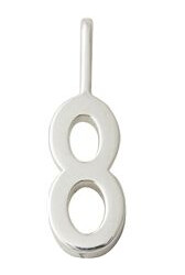 Design Letters Lucky Numbers 10 mm Silver No. 008 No. 008