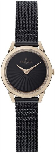 Pierre Cardin Dameklokke CPI.2516 Pigalle Plissee Sort/Stål Ø27 mm
