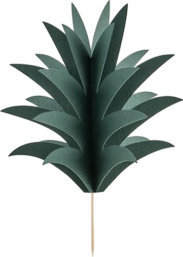 PartyDeco Partypicks Ananasblad - 6-pakning