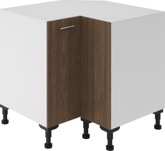 Alterna NEA Vaskerom: Benkeskap Hjørne 90x90cm Inkl. Karusell Valnøtt /