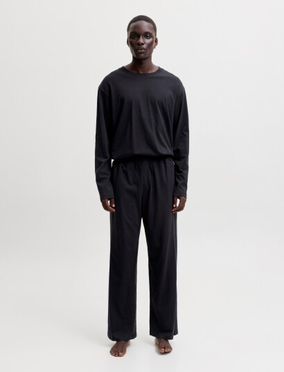 Jack & Jones Jacalfred Ls Tee And Pants Set W Black S