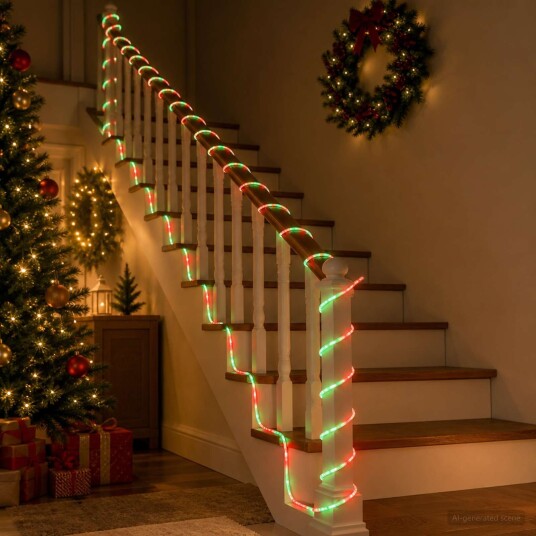 vidaXL LED-lysslange til jul 240 LED-lys Rød, Grønn 10 m