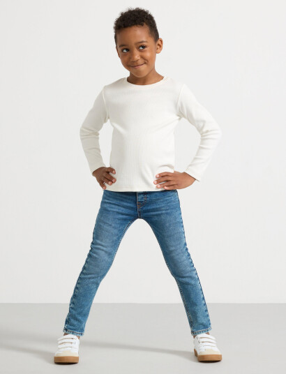 Lindex Trousers Denim Sam Slim Blue 92