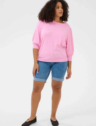 Kaffe Curve Kcloni 3/4 Sl Knit Pullover Pink S