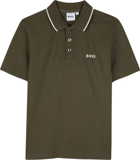 BOSS Short Sleeve Polo Khaki green 104