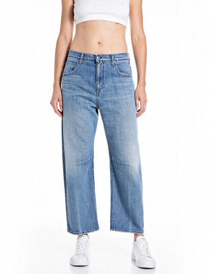 Replay Janie Trousers Barrel Blue 26 x 28