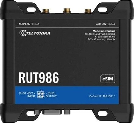 Teltonika RUT986 4G Industriell Router med Wi-Fi og GPS/GNSS Teltonika RUT986 4G Industriell Router med Wi-Fi og GPS/GNSS